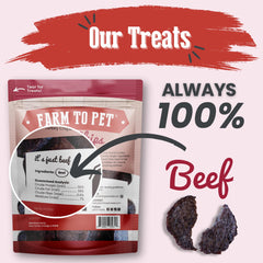 Farm To Pet chips de res sin conservantes, opción natural para perros sensibles