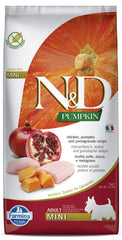 Farmina N&D frente del paquete: croquetas sin granos con calabaza, pollo y granada para perros