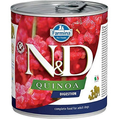 Lata Farmina N&D Quinoa Digestión para perros adultos, opción húmeda sabrosa para la comida diaria.
