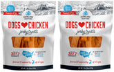 Empaque de Farmland Traditions Jerky de pollo en dos bolsas, ideal para premiar durante el entrenamiento.