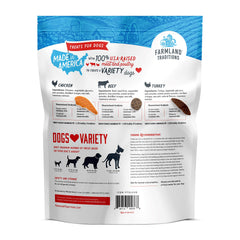 Farmland Traditions: tiras de jerky de pollo, sabrosas y masticables para premiar.