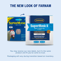 Detalle de malla transparente de Farnam SuperMask II, visión clara sin obstrucciones.
