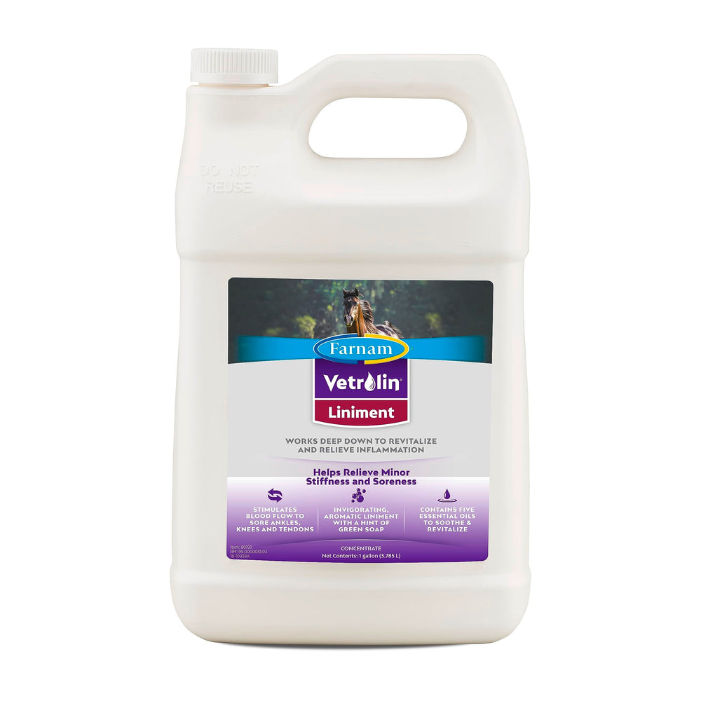 Vetrolin linimento en botella 128 oz para alivio muscular y inflamación