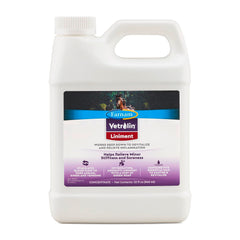 Botella Farnam Vetrolin Linimento de 32 onzas para músculos.