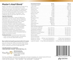 Farnam Vita Flex Master’s Hoof Blend, ingredientes clave para nutrición del casco.