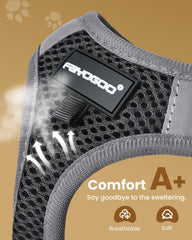 FAYOGOO arnés de gato XL negro, espalda para ajuste cómodo