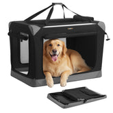 Feandrea jaula plegable para perros con puertas de malla para ventilación y confort.