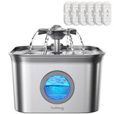 FEELNEEDY fuente para gatos de acero inoxidable 2.8L mantiene agua limpia y fresca para beber