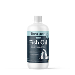 Fera Pets aceite de pescado omega-3 para pelaje y piel sanos.
