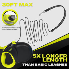 Cuerda nylon antienredos Fida 30 ft facilita paseos sin nudos.