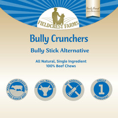 Fieldcrest Farms sin-conservantes, masticables fáciles de digerir para perros sensibles.