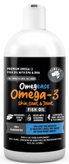 Finest For Pets Omegease aceite de pescado sin sabor para apoyar piel y pelaje.