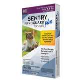 Sentry Fiproguard Plus para gatos, envase de 3 meses, protección contra pulgas y garrapatas.