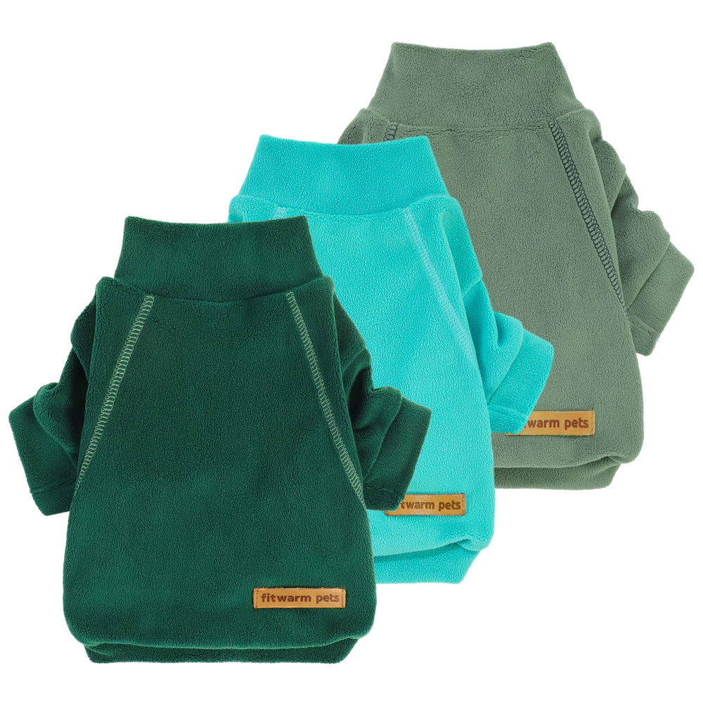 Fitwarm tres-pack de suéter polar para perro, cuello alto, ideal para paseos fríos.