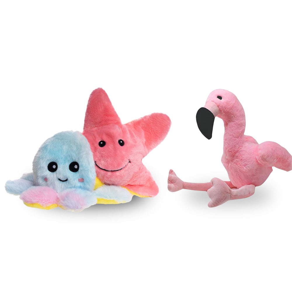 Flourish Pets Juguete 3 en 1 con flamenco: ideal para masticar suave y juego prolongado