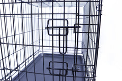 FOURPAW jaula-perro-metal-puerta-simple, acceso rápido para perros pequeños