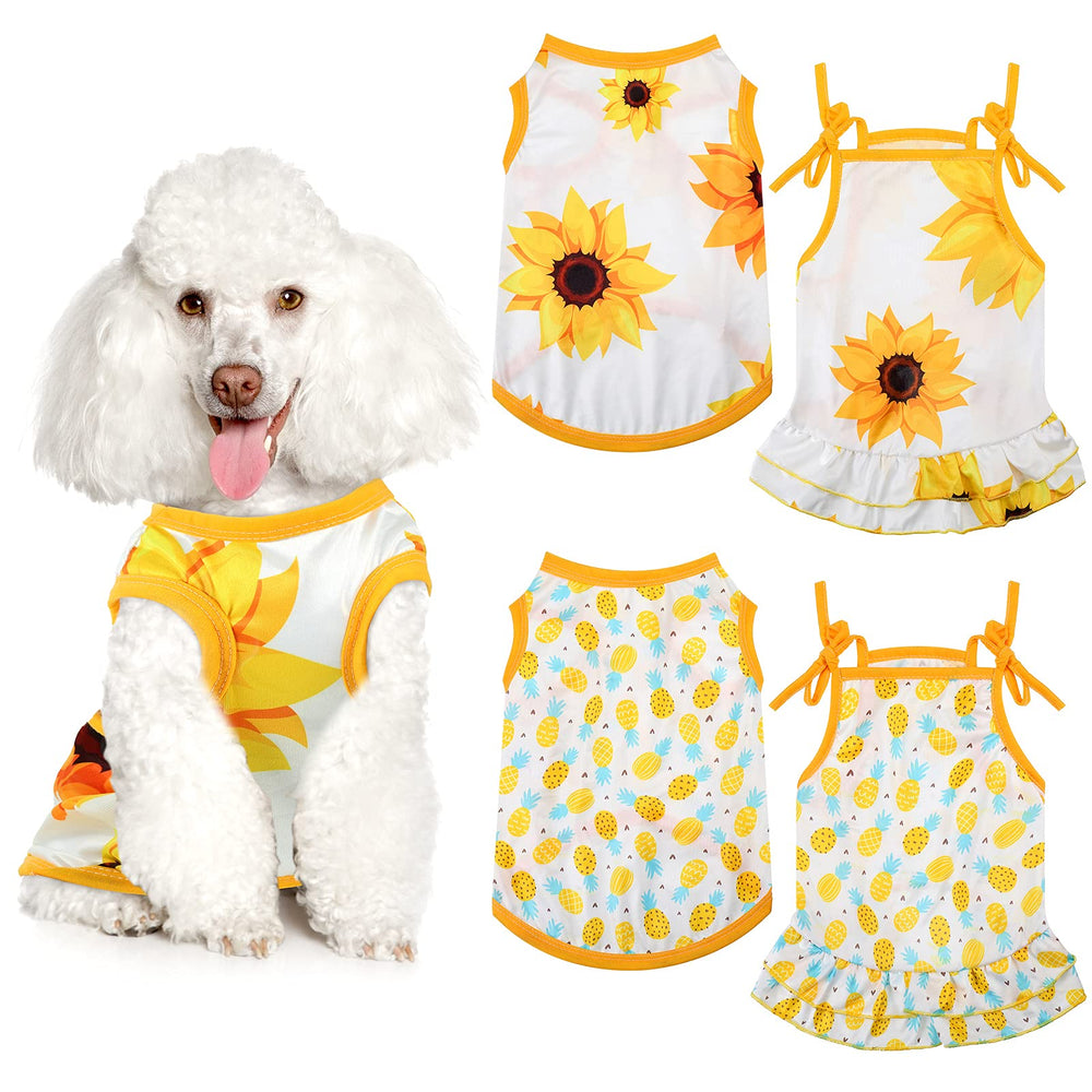 Frienda vestido para perro con diseño piña en la parte frontal, ideal para verano.