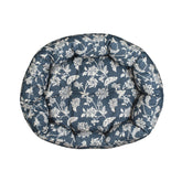 Fringe INDIENNE Azul Costero, vista frontal de la cama redonda mediana para perros.