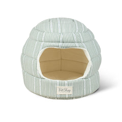 Fringe Studio dos-en-uno casa para mascotas con lona de algodón, diseño compacto.