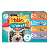 Friskies filetes pollo y atún, lata 5.5 oz, sabor delicioso para gatos.