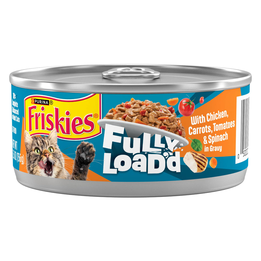 Friskies Fully Load’d para gatos: pollo con zanahorias en salsa, textura sustanciosa.