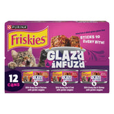Friskies Glaz’d e Infuz’d, lata-gato-sabores variados para estimular el apetito.