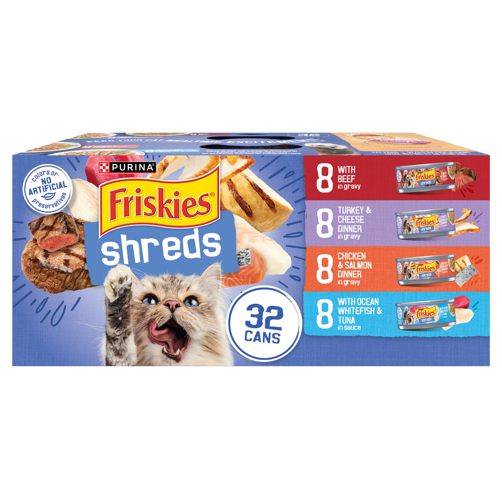 Friskies Gravy con carne real, lata de 5,5 onzas, ideal para gatitos curiosos.