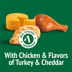 Friskies Party Mix Picnic Crunch sabor pavo y cheddar para variedad atractiva.
