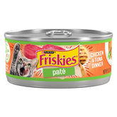 Friskies pate pollo y atun, textura suave que facilita la masticación para gatos