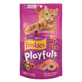 Friskies Playfuls salmón y camaron: bocaditos atractivos para juego y sabor.
