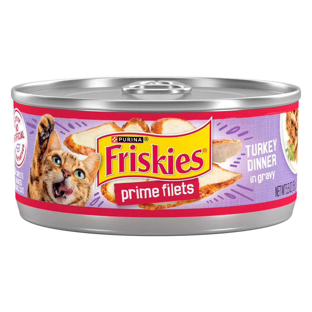 Friskies Prime Filets Turkey Dinner: trozos de pavo reales en lata para cada comida.