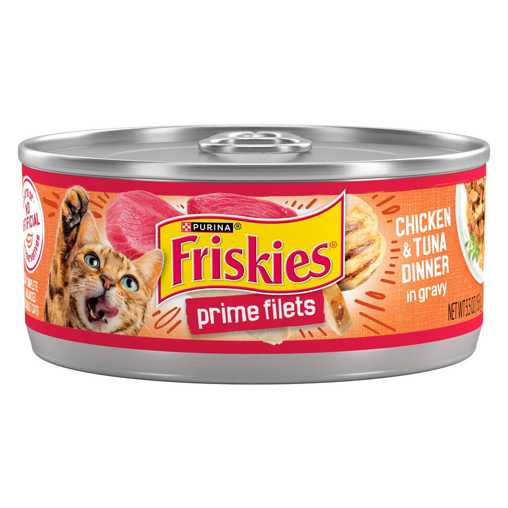 Friskies Prime Filets Pollo y Atún en Salsa, sabor para gatos adultos