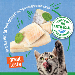 Friskies salsa-sabrosa-para-gatos enfatiza un sabor jugoso que muchos gatos disfrutan.