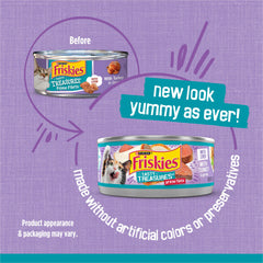 Latas de Friskies Tasty Treasures con pavo y hígado en salsa, porciones sabrosas.