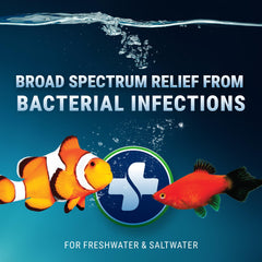 Maracyn Fritz Aquatics, dosis fácil en paquetes para acuarios de agua salada.