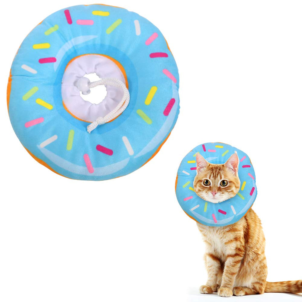 Friusate collar de recuperación para gatito con diseño rosquilla evita lamer la herida