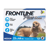 Frontline Plus para perro mediano, aplicación mensual para protección continua.