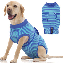FUAMEY traje de recuperación con rayas azules; cómodo y favorece la recuperación.