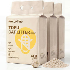 FUKUMARU Tofu Cat Litter: pellets blancos para arena de gato, facilidad de aclarado.