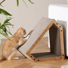Casa rasca para gatos grandes, FUKUMARU, con techo para trepar.