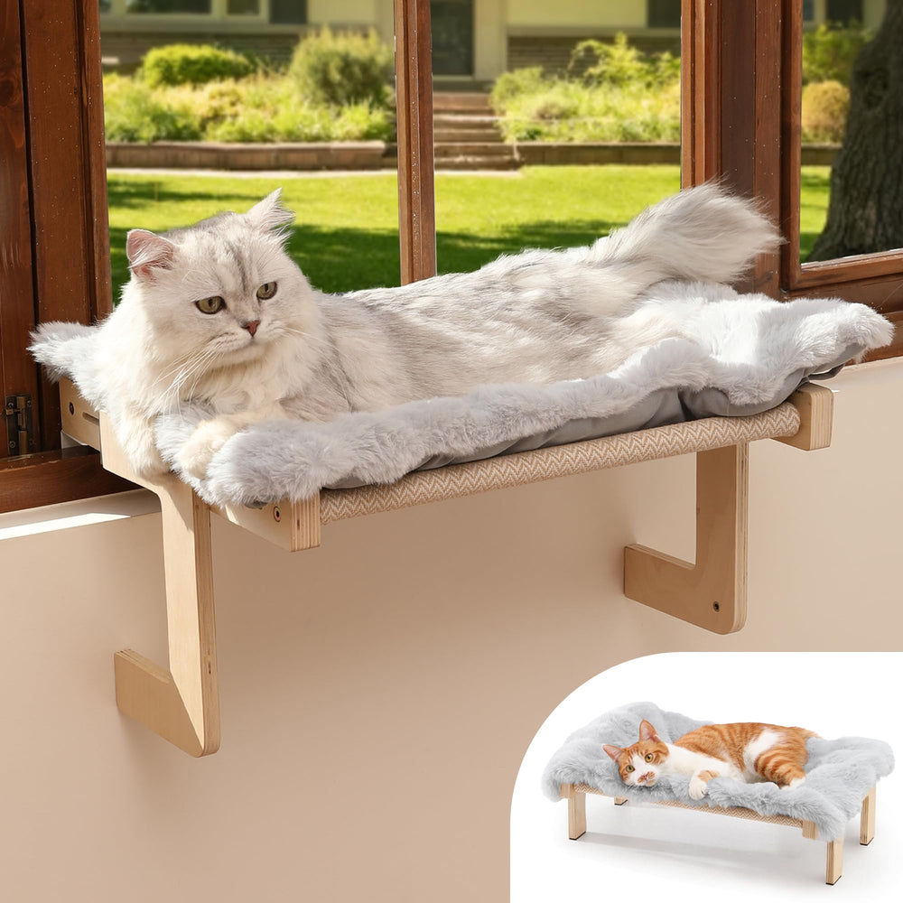 Percha de ventana FUKUMARU para gatos, descanso estable y cómodo.