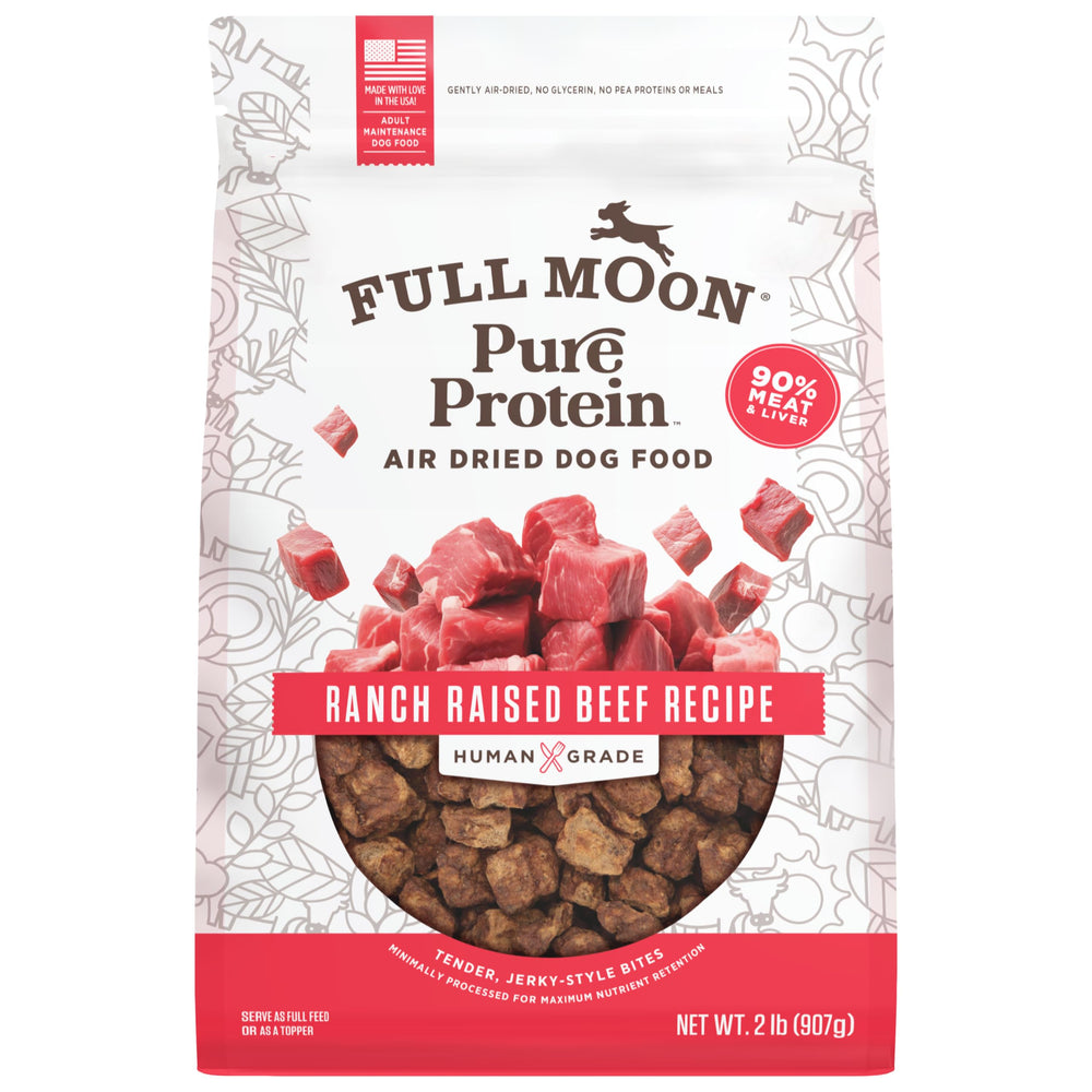 Full Moon Pure Protein: alimento para perro aireado, 2 lb, alto en carne real.