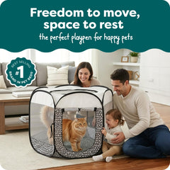 FurHaven Playpen con malla 360 ofrece aire fresco y visibilidad para tu mascota