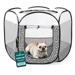 FurHaven Playpen portátil con malla 360 para ventilación y visión clara de la mascota