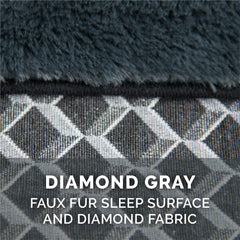 Furhaven funda de repuesto para cama de perro en diamante gris, ajuste seguro.