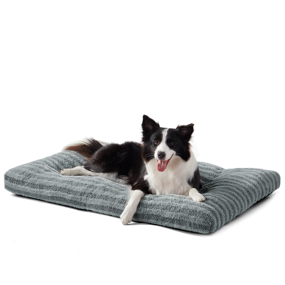 Cama para perros FURTIME lavable, gris grande, descanso cómodo.
