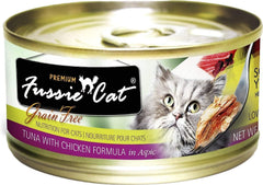 Fussie Cat de lujo atún y salmón rico en omega 3 para pelaje