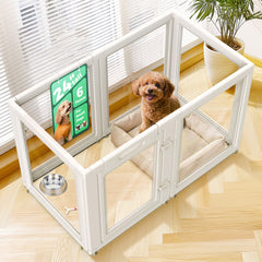 FXW AuraSpace paneles transparentes: visión clara para vigilar al perro y mantenerlo seguro.