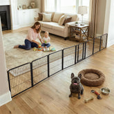 FXW Puerta interior para perros con 8 paneles, ideal para espacios grandes.