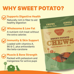 Gaines Family Farmstead Sweet Potato Chews textura densa para masticación